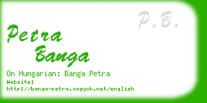 petra banga business card